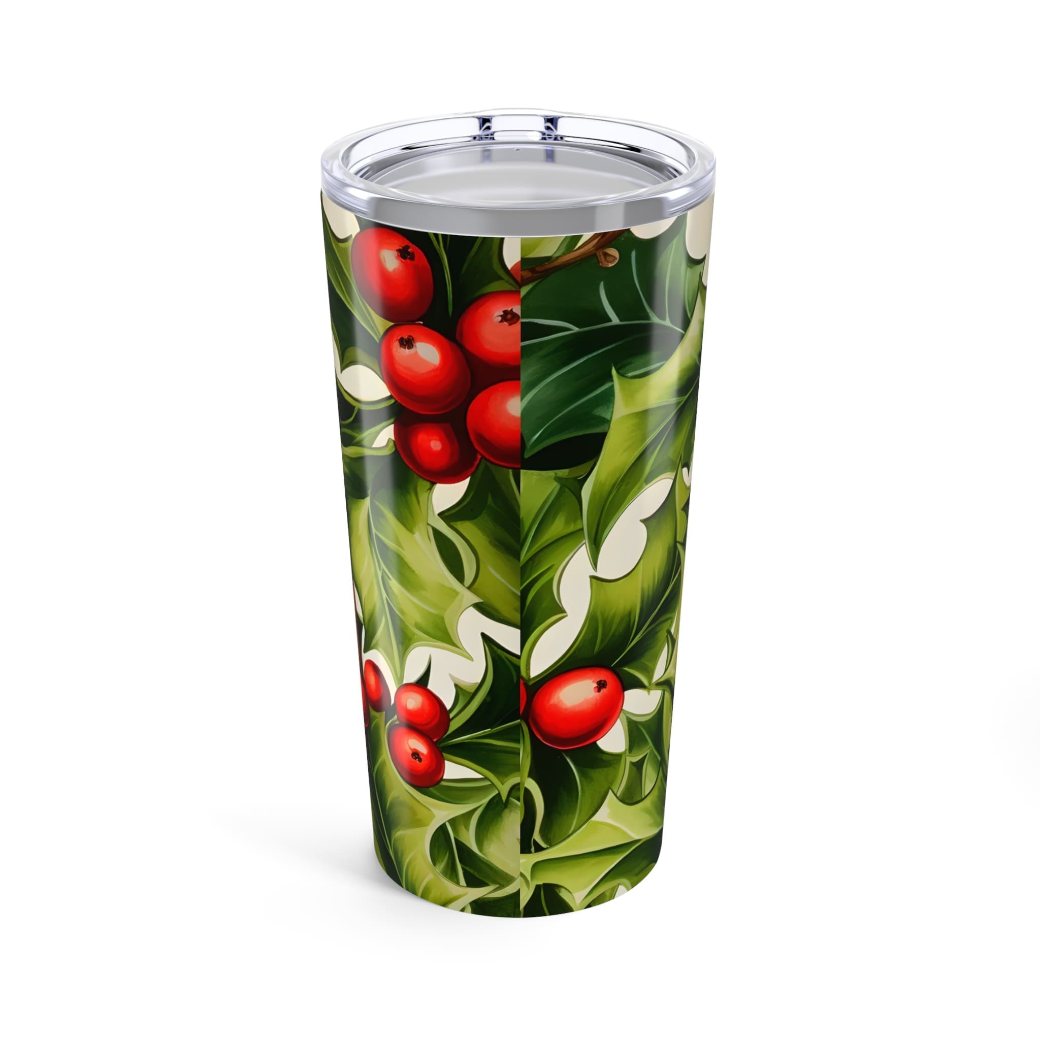 Holly Berry 20oz Travel Tumbler — Festive Holiday Insulated Mug