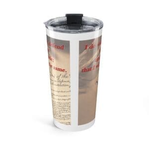 20oz Patriotic Constitution Tumbler — "Help Me God" Military & Veteran Design